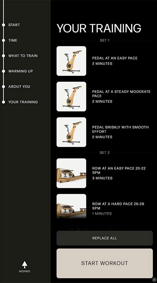 Personalized NOHRD Coach training plan