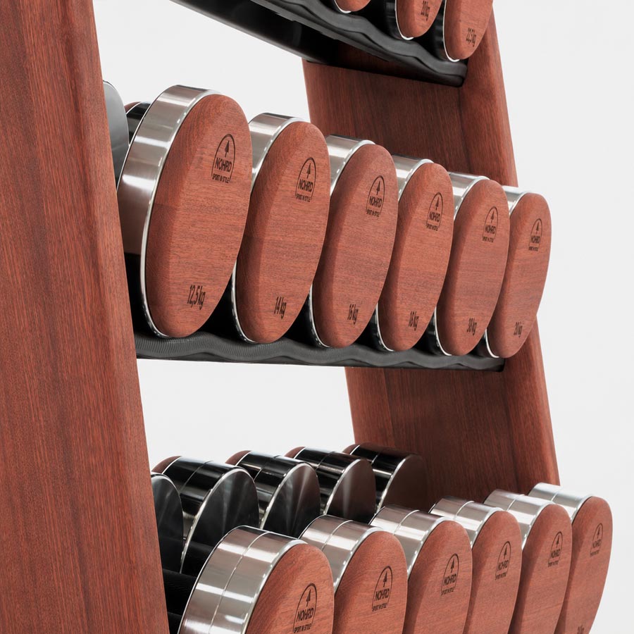 nohrd dumbbells club rack