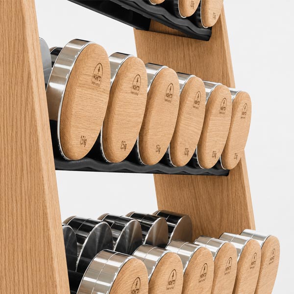 nohrd dumbbells eiche rack